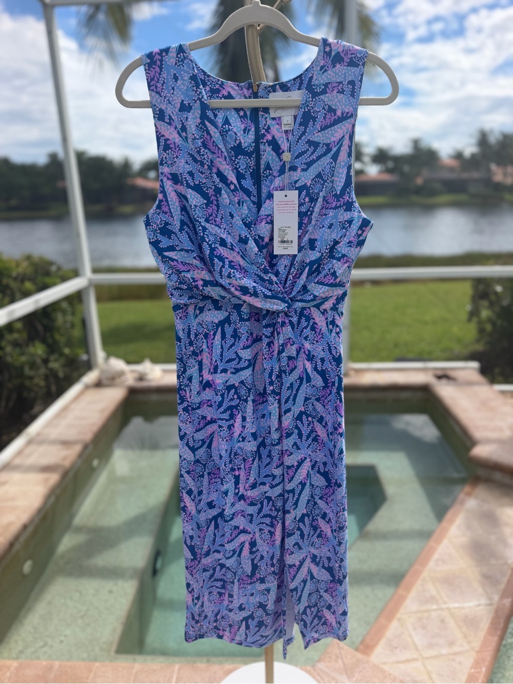 Lilly Pulitzer Women's Barton Blue Star Gazing Midi Dress Odella Size 8 NWT